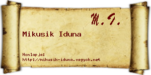 Mikusik Iduna névjegykártya